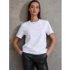 Unisex Kısa Kollu Bisiklet Yaka Basic Viskon Bluz