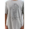 Unisex Oversize Taşlı Bisiklet Yaka T-shirt - Gri