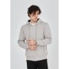 Unisex Tam Fermuarlı Kapşonlu  Sweatshirt - Boyalı Gri