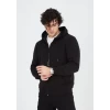 Unisex Tam Fermuarlı Kapşonlu  Sweatshirt - Siyah