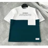 Unisex Torba Cep Detaylı  Parçalı T-shirt - Lacivert