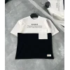 Unisex Torba Cep Detaylı  Parçalı T-shirt - Siyah