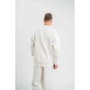 Uzun Kol Bisiklet Yaka Basic Sweatshirt - Beyaz