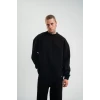 Uzun Kol Bisiklet Yaka Basic Sweatshirt - Siyah