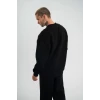 Uzun Kol Bisiklet Yaka Basic Sweatshirt - Siyah