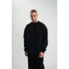 Uzun Kol Bisiklet Yaka Basic Sweatshirt - Siyah