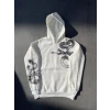 Uzun Kol Kapşonlu Baskılı Sweatshirt - Beyaz