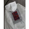 Uzun Kol Kapşonlu Ön Ve Arka Baskılı Sweatshirt - Beyaz