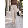 Yüksel Bel Pileli Paçalı Şık Pantolon