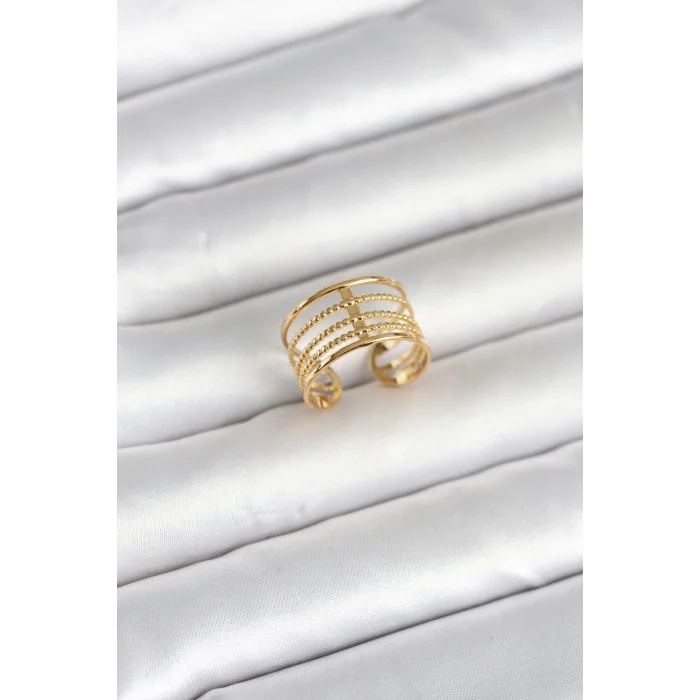 316L Çelik Gold Renk Vintage Model Kadın Yüzük - TJ-BYK4173