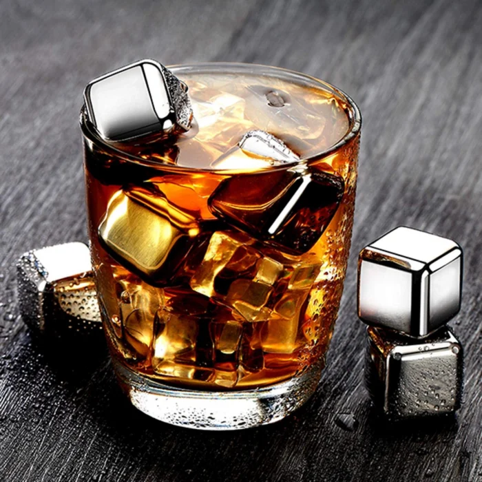 6 Parça Metal Kaplama Soğutma Buz Küpü