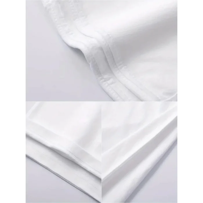 Baskılı Oversize Bisiklet Yaka T-shirt - Beyaz
