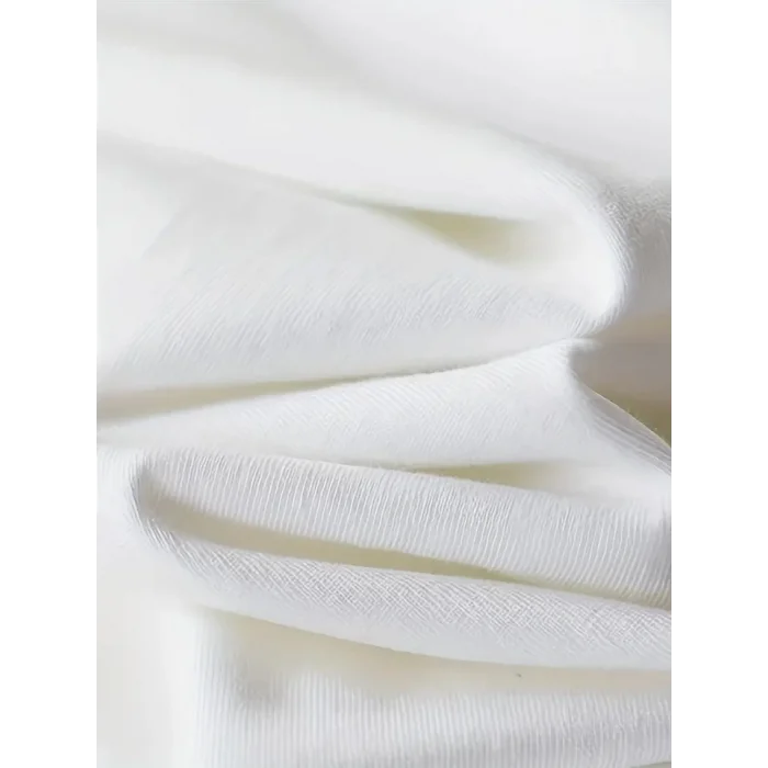 Baskılı Oversize Bisiklet Yaka T-shirt - Beyaz