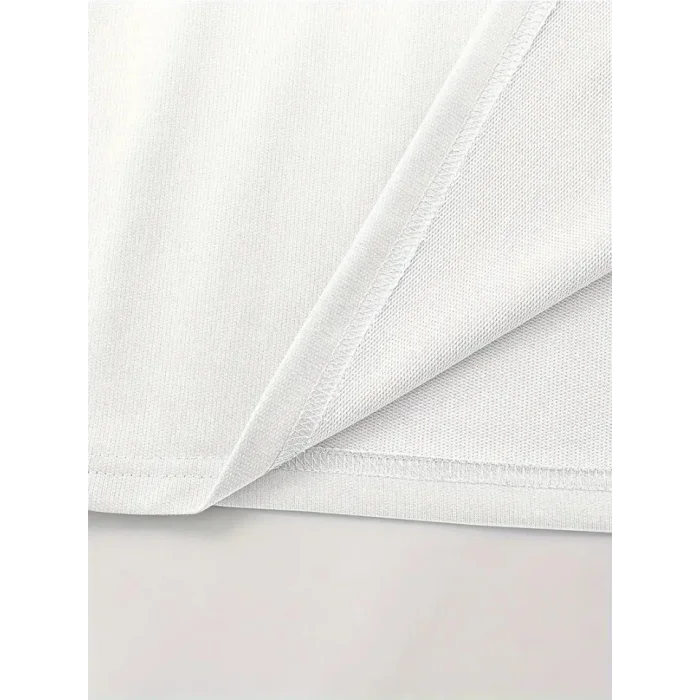 Baskılı Oversize Bisiklet Yaka T-shirt - Beyaz