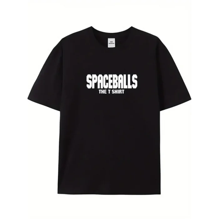 Baskılı Oversize Bisiklet Yaka T-shirt - Siyah