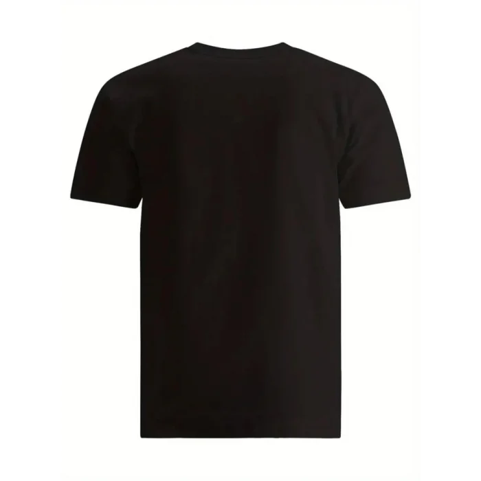 Baskılı Oversize Bisiklet Yaka T-shirt - Siyah