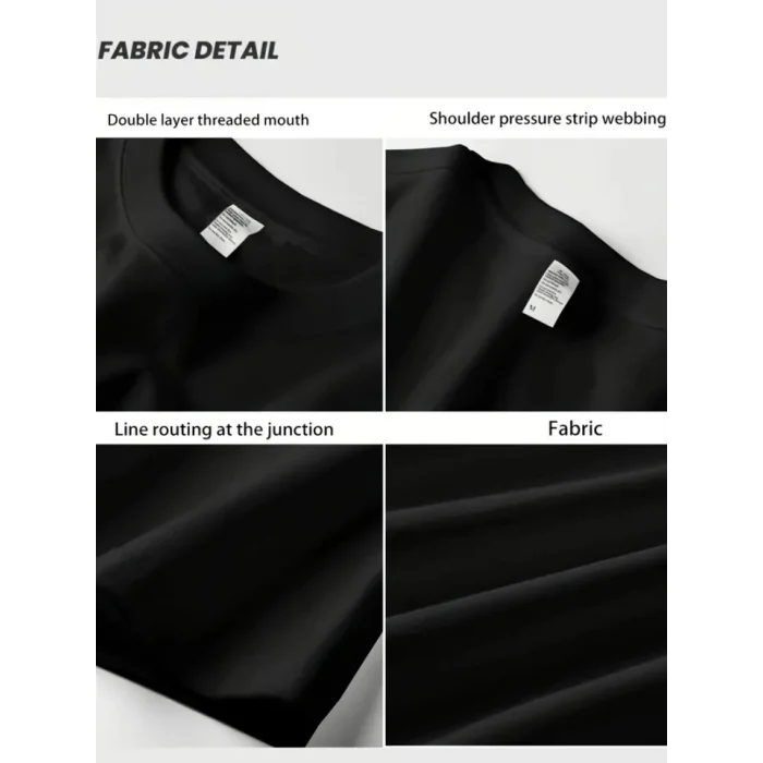 Baskılı Oversize Bisiklet Yaka T-shirt - Siyah