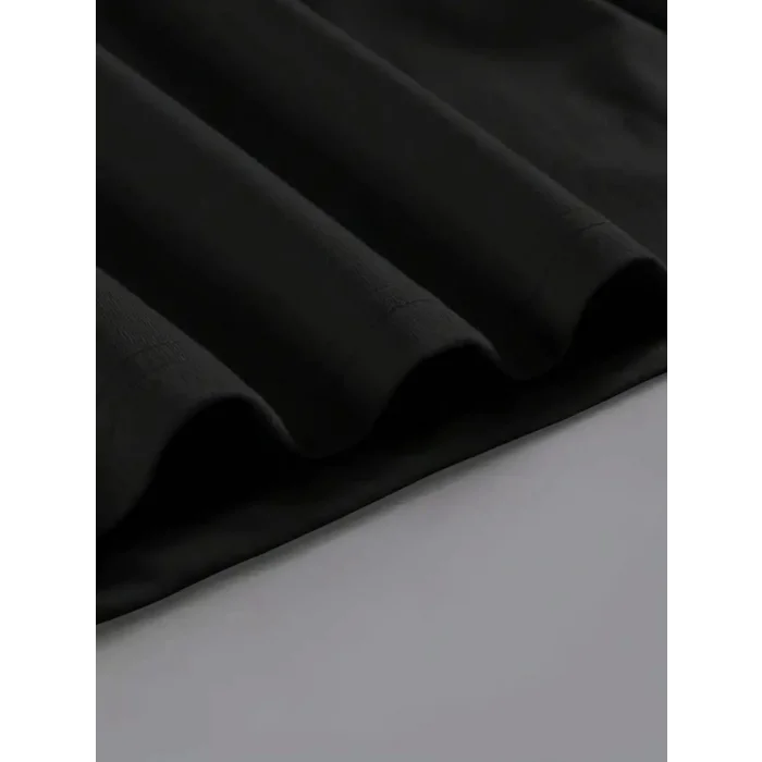 Baskılı Oversize Bisiklet Yaka T-shirt - Siyah