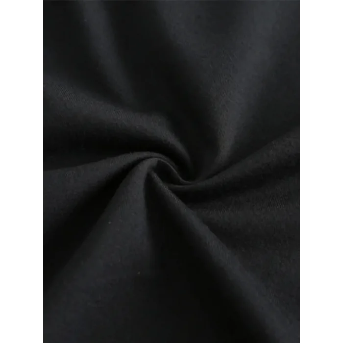 Baskılı Oversize Bisiklet Yaka T-shirt - Siyah