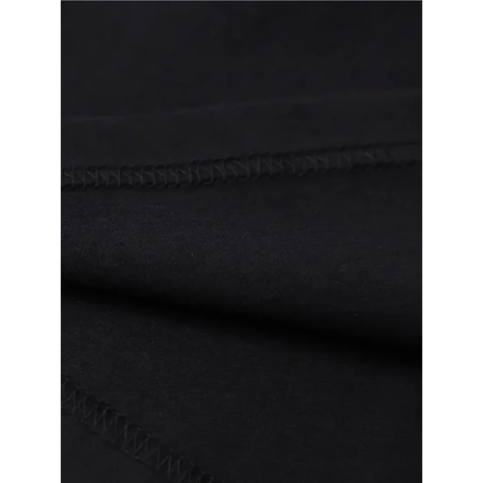Baskılı Oversize Bisiklet Yaka T-shirt - Siyah