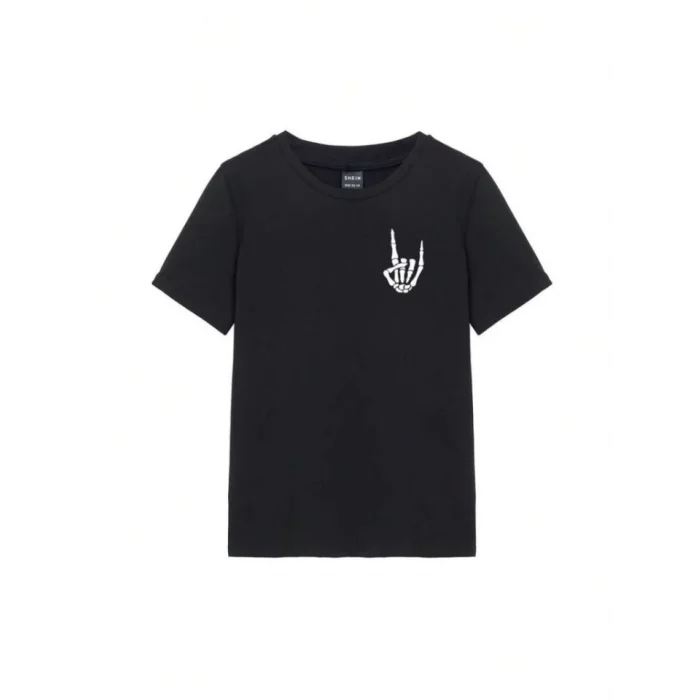 Baskılı T-shirt - Siyah