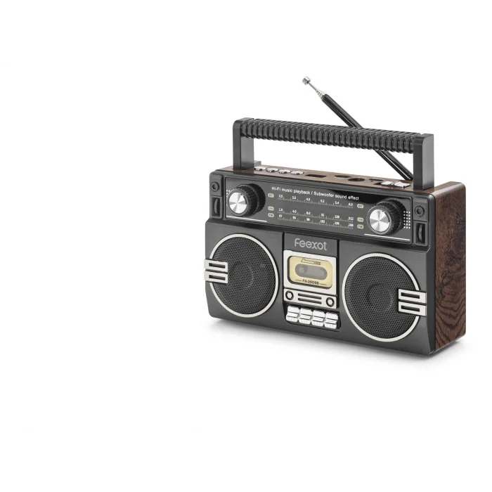 Bluetooth Nostaljik Fm Radyo Usb Tf Aux Taşınabilir Hoparlör - Kahverengi FX2509B