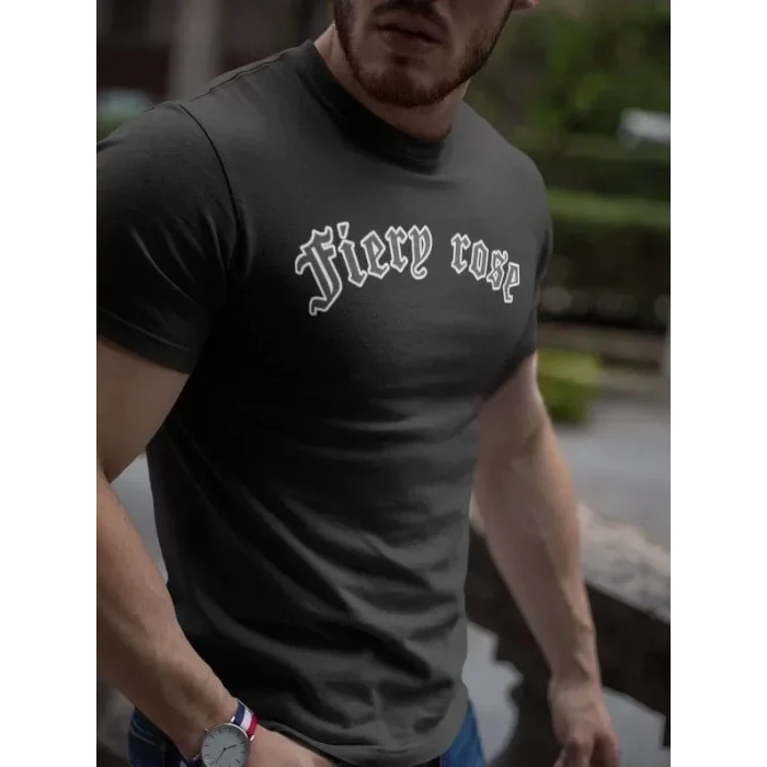 Erkek Bisiklet Yaka Baskılı Oversize T-Shirt - Siyah