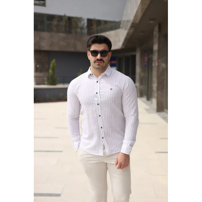 Erkek çizgi Desenli Gömlek