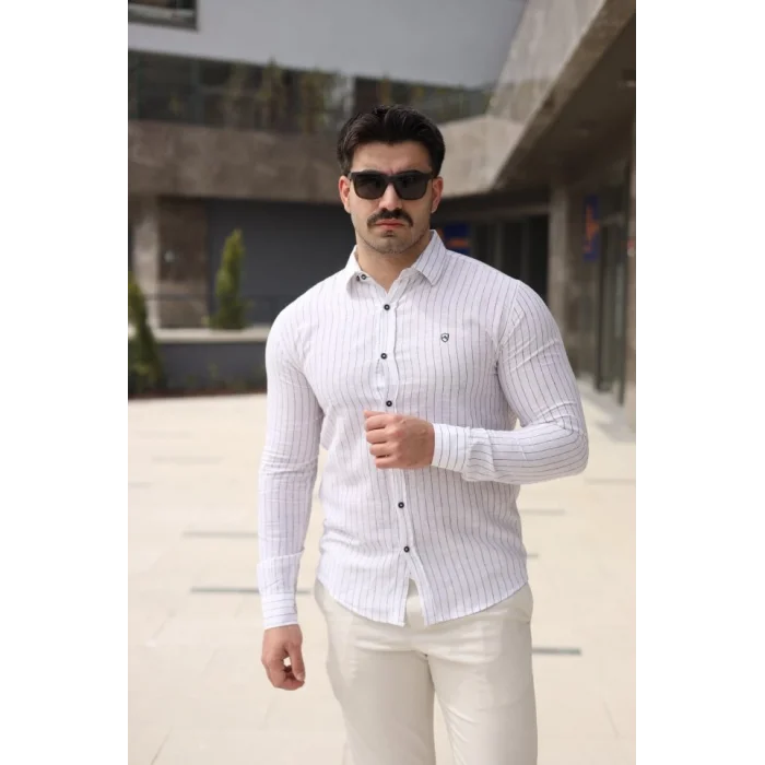 Erkek çizgi Desenli Gömlek