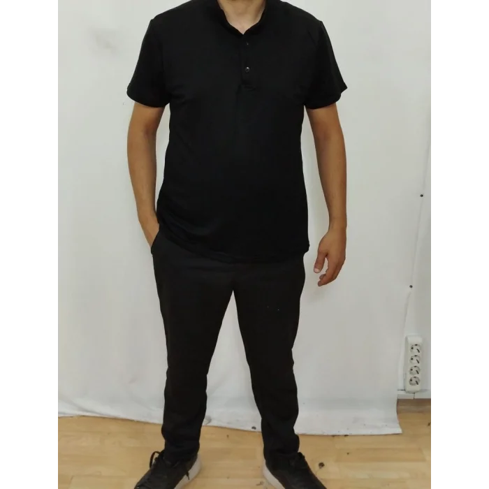 Erkek Kısa Kollu Hakim Yaka önü Düğmeli Viskon Bluz
