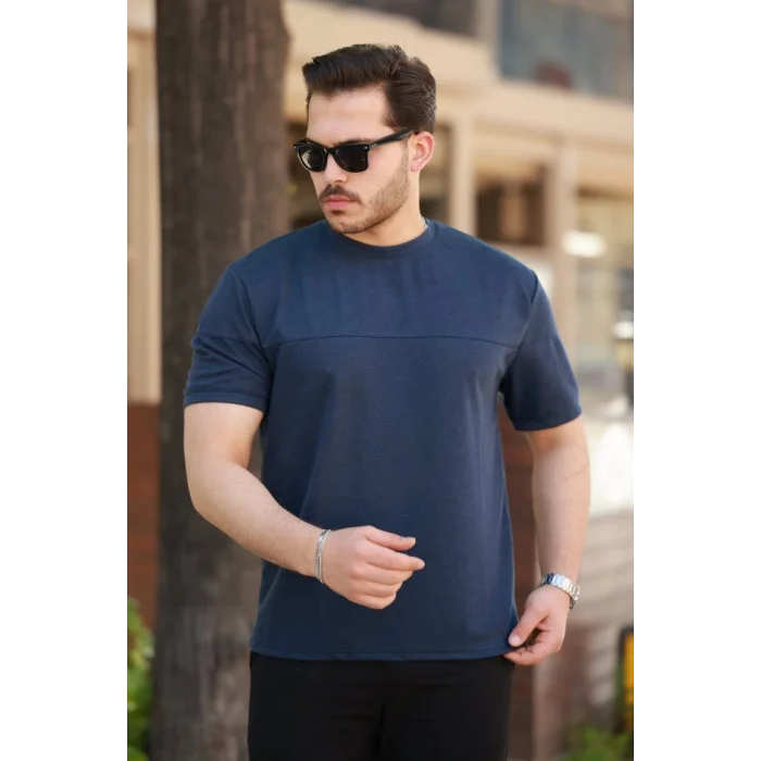 Erkek Oversize Bisiklet Yaka Kısa Kollu T-shirt