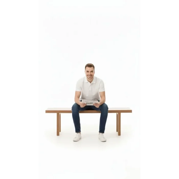 Erkek Pike Kumaş Düğmeli Yaka Regular Fit Günlük Kısa Kol Tişört T-shirt - Beyaz