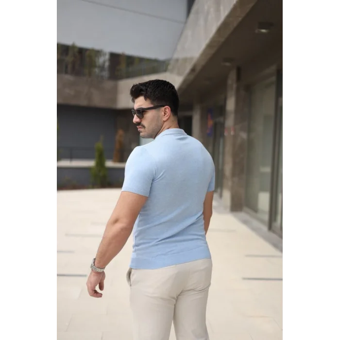 Erkek Polo Yaka Fermuar Detaylı Tişört