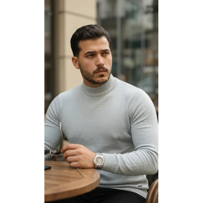 Erkek Yarım Balıkçı Yaka Pamuklu Triko