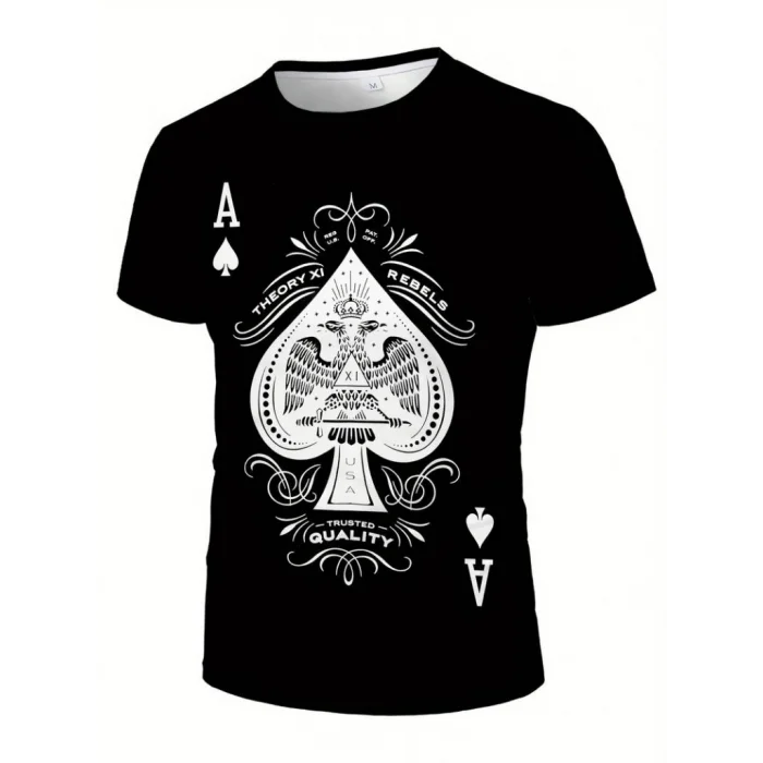 Erkekkısa Kollu Yuvarlak Yaka Desenli Viskon T-shirt