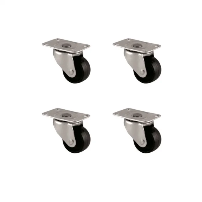 Furç Tablalı Bilyalı Teker - 28MM - Siyah HKS232 - 4 Adet