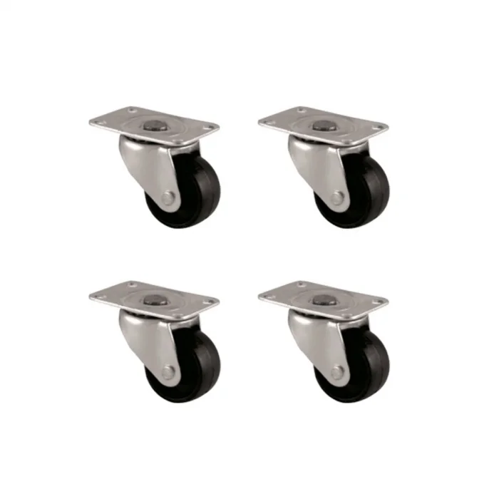 Furç Tablalı Bilyalı Teker - 38MM - Siyah HKS234 - 4 Adet