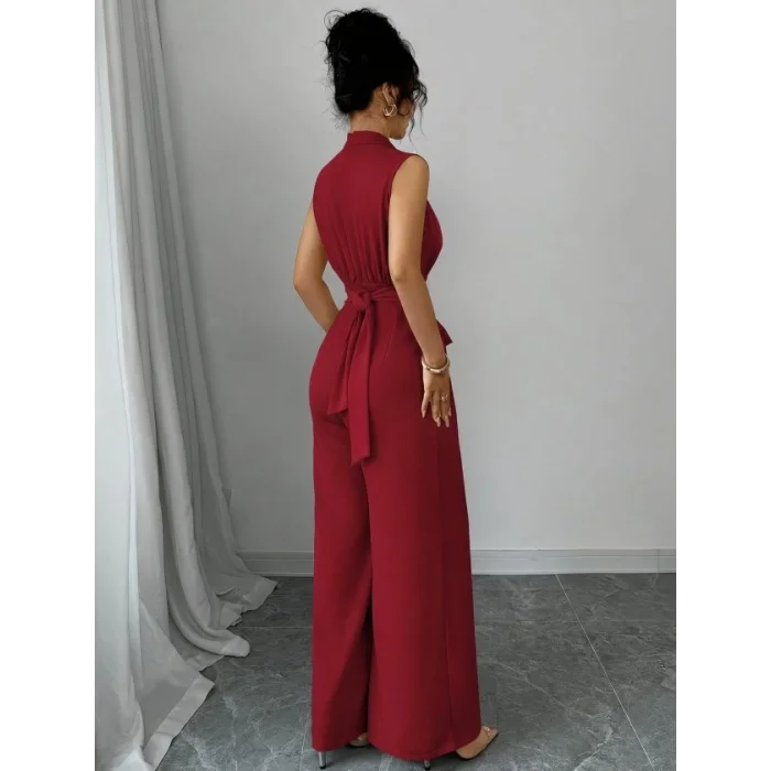 Kadın Balıkçı Yaka Kolsuz Incili Beli Kuşaklı Uzun Janjan Tulum