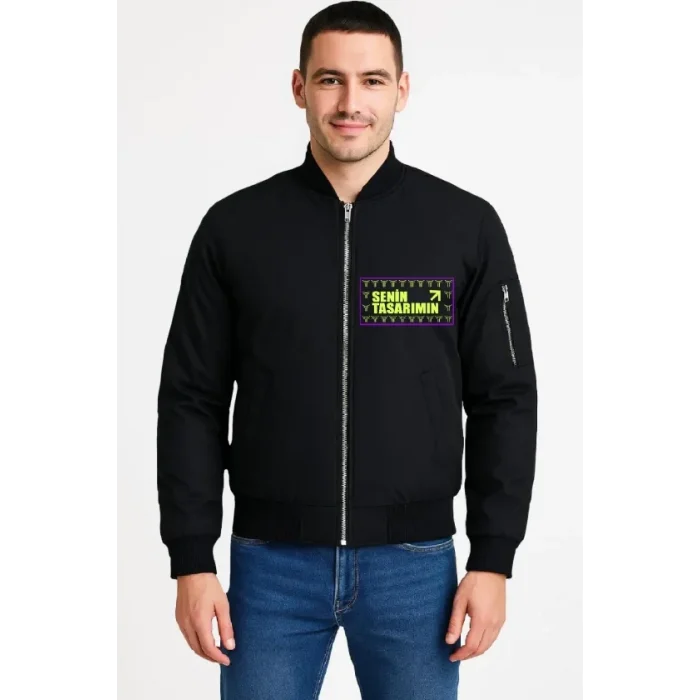 Ön Bomber Ceket - Siyah