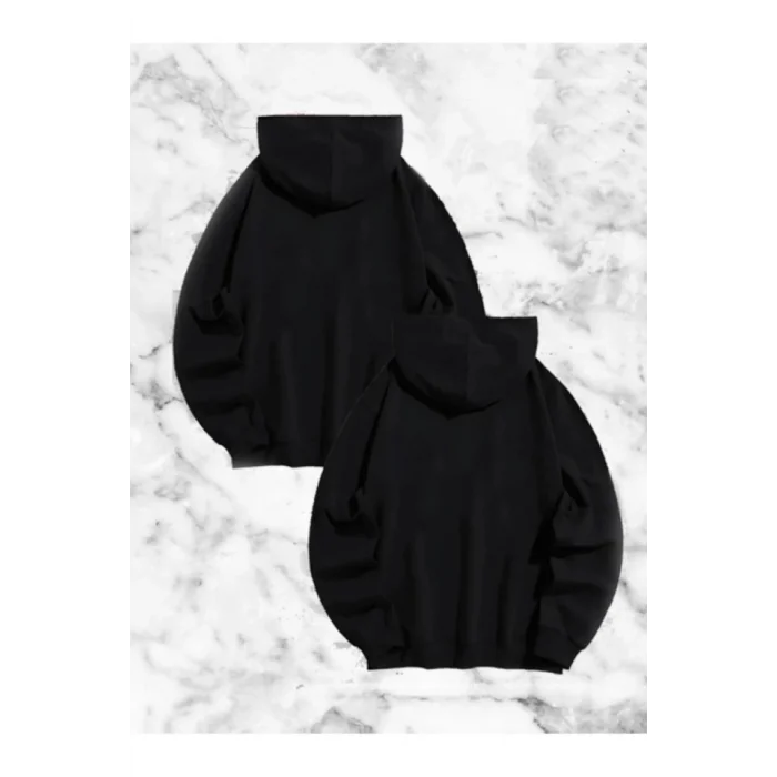 Örümcek Baskılı Sevgili Çift Kombini Kapüşonlu Sweatshirt - Hodie - Siyah