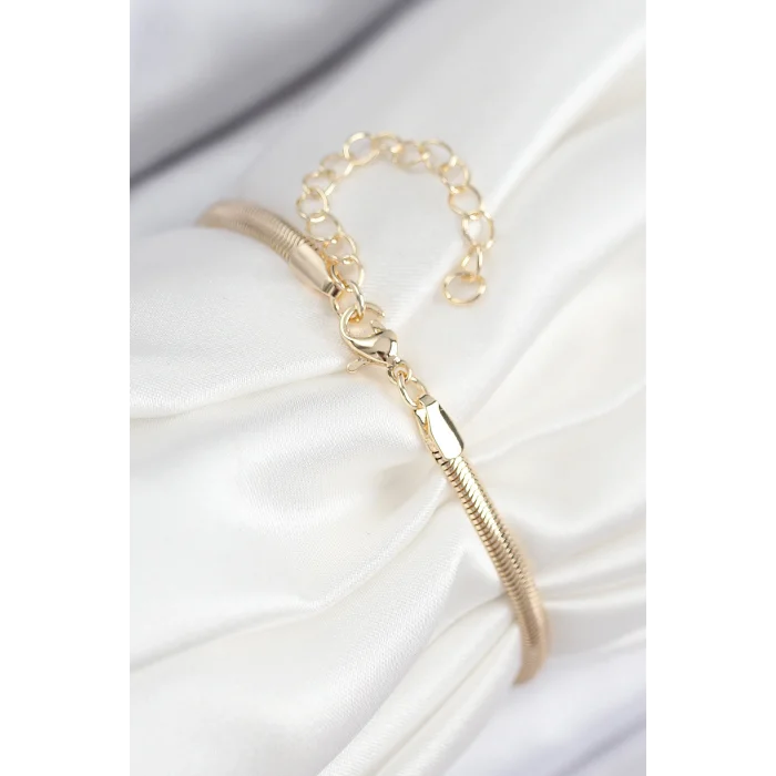Pirinç Zirkon Taşlı Yonca Model Gold Renk Kadın Bileklik - TJ-BB7897