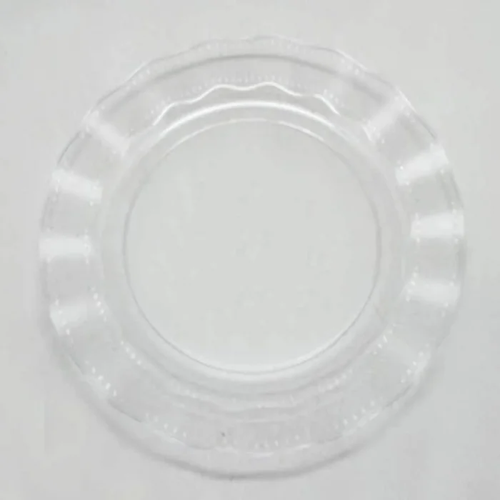 Şeffaf Lüks Plastik Mika Yuvarlak Tabak 22 Cm 6 Adet