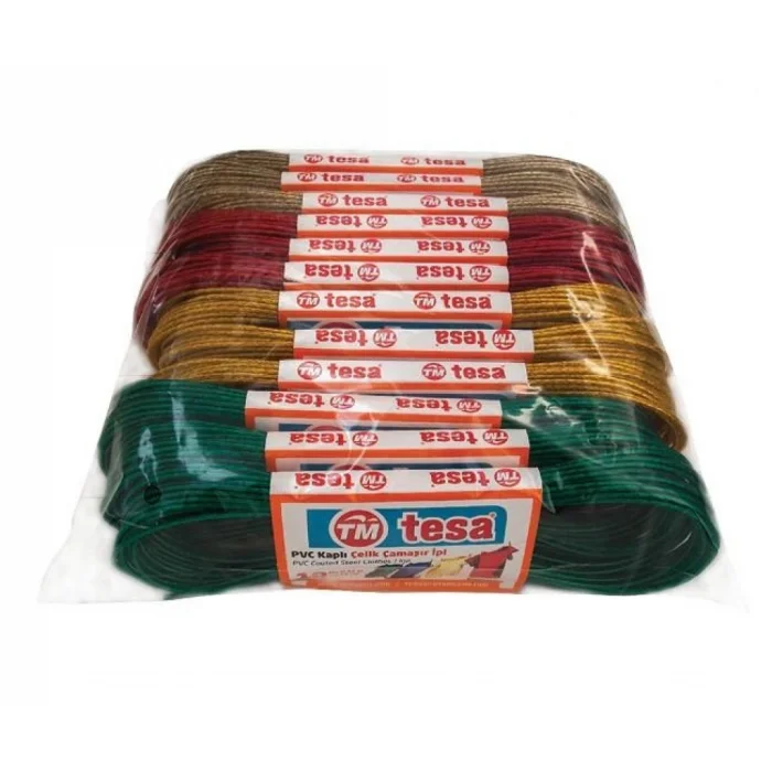Temsan 12' li PVC Kaplama 10 Metre Çelik Çamaşır İpi