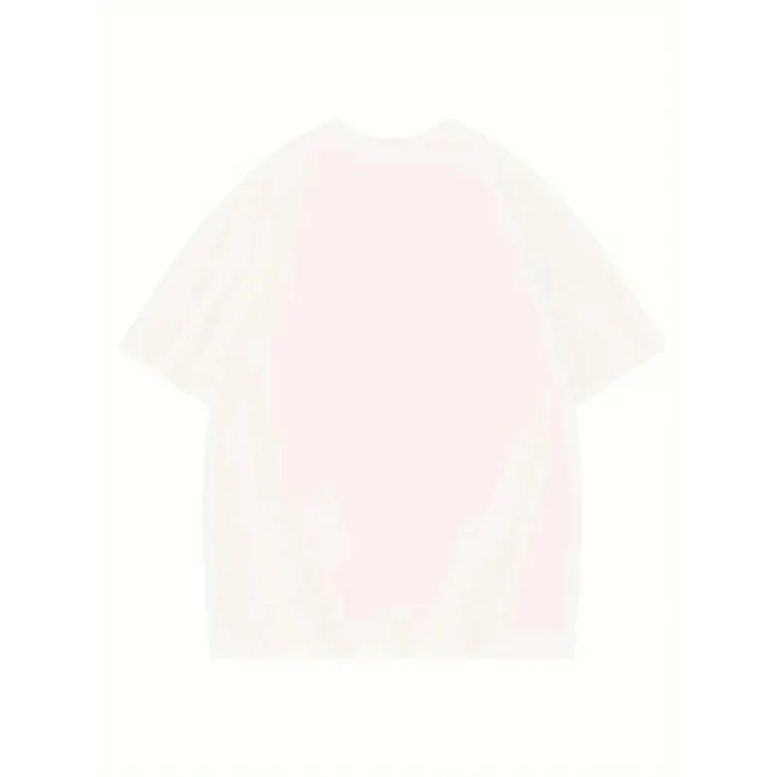 Thousand Baskılı Oversize Bisiklet Yaka T-shirt - Beyaz