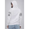 3 İplik Pamuklu Kapüşonlu Baskılı SweatShirt Hoodie - Beyaz