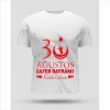 30 Ağustos Oversize Baskılı T-shirt - Beyaz