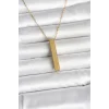 316L Çelik Gold Renk Ayetel Kürsi Yazılı Bar Çubuk Kolye - TJ-BKO11057