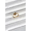 316L Çelik Gold Renk Kalp Model Kadın Yüzük - TJ-BYK4172