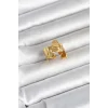 316L Çelik Gold Renk Lotus Model Kadın Yüzük - TJ-BYK4179