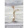 316L Çelik Gold Renk Pullu Model Kadın Bileklik - TJ-BB8383